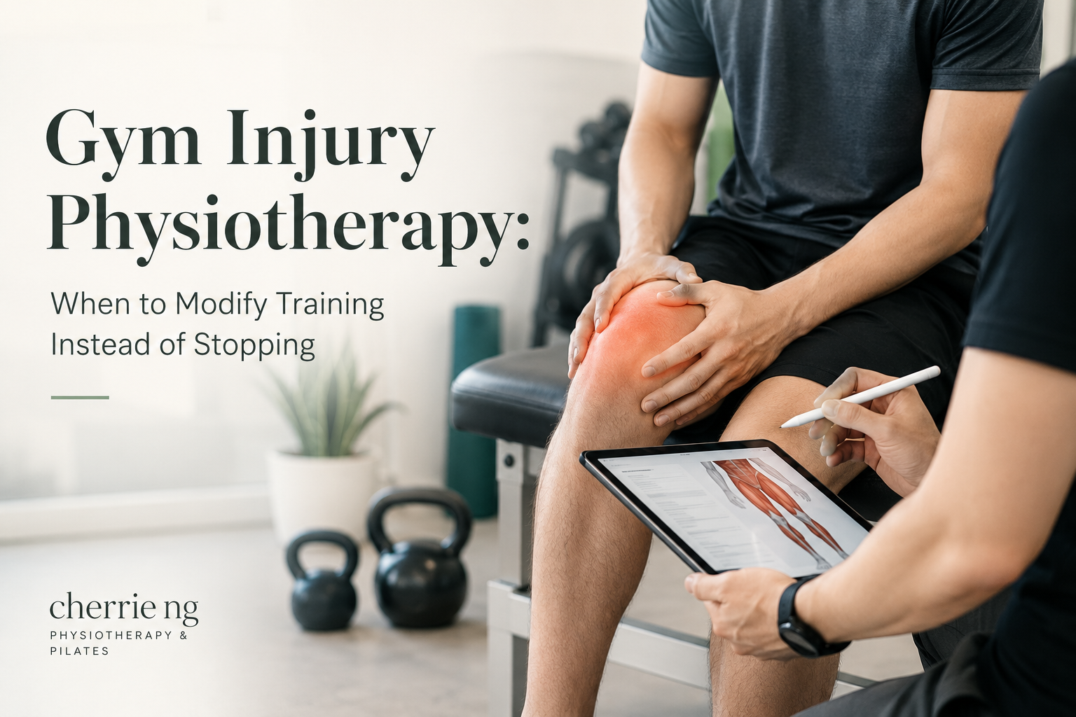 Gym injury physiotherapy assessment and modified strength training