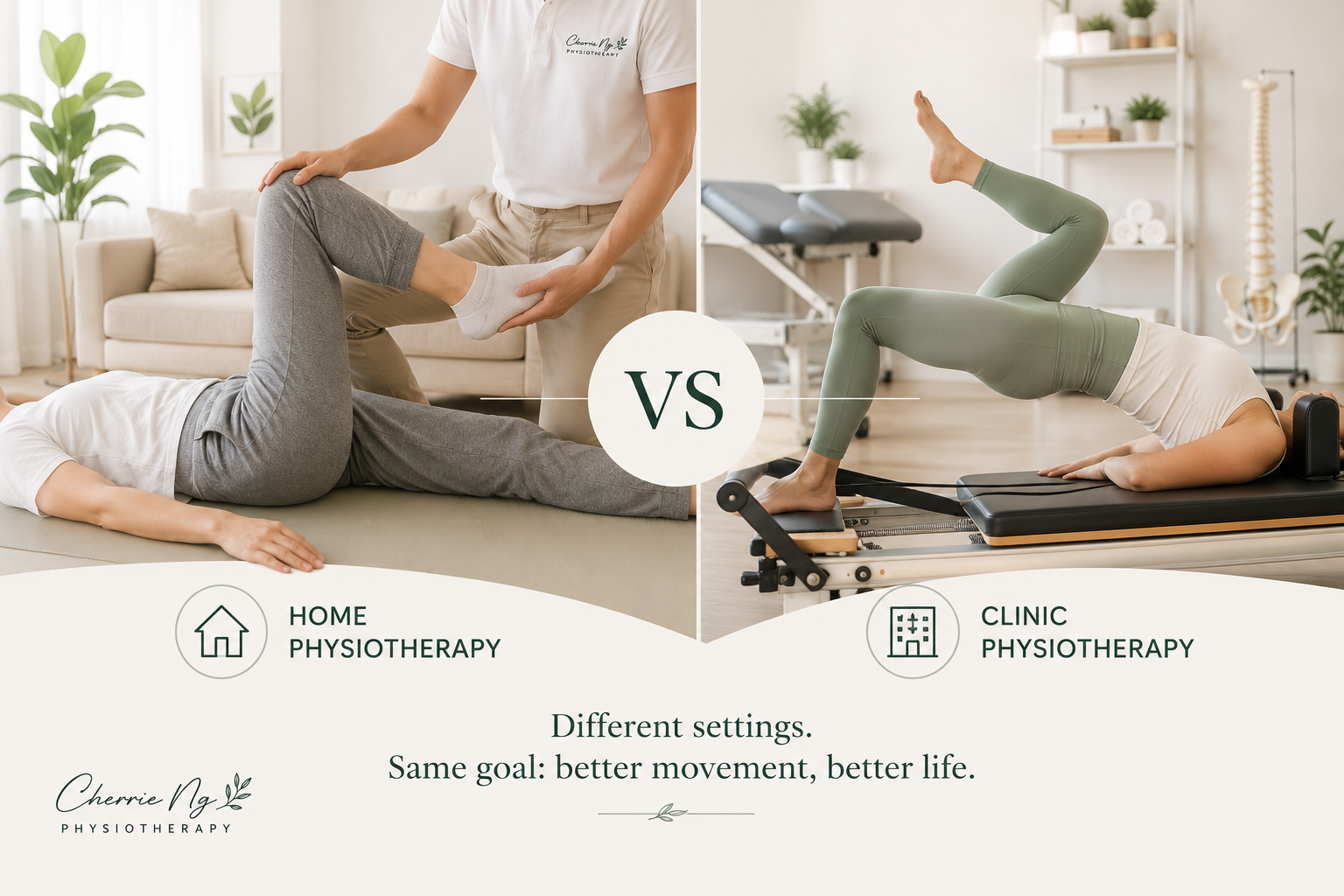 Home physiotherapy and clinic physiotherapy comparison for rehab planning