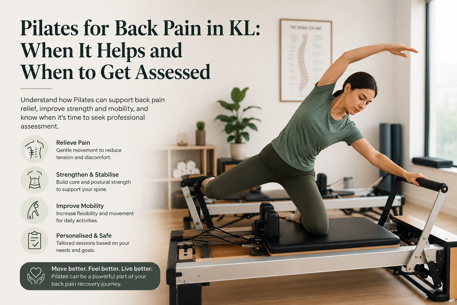 Pilates-based movement support for back pain in Kuala Lumpur