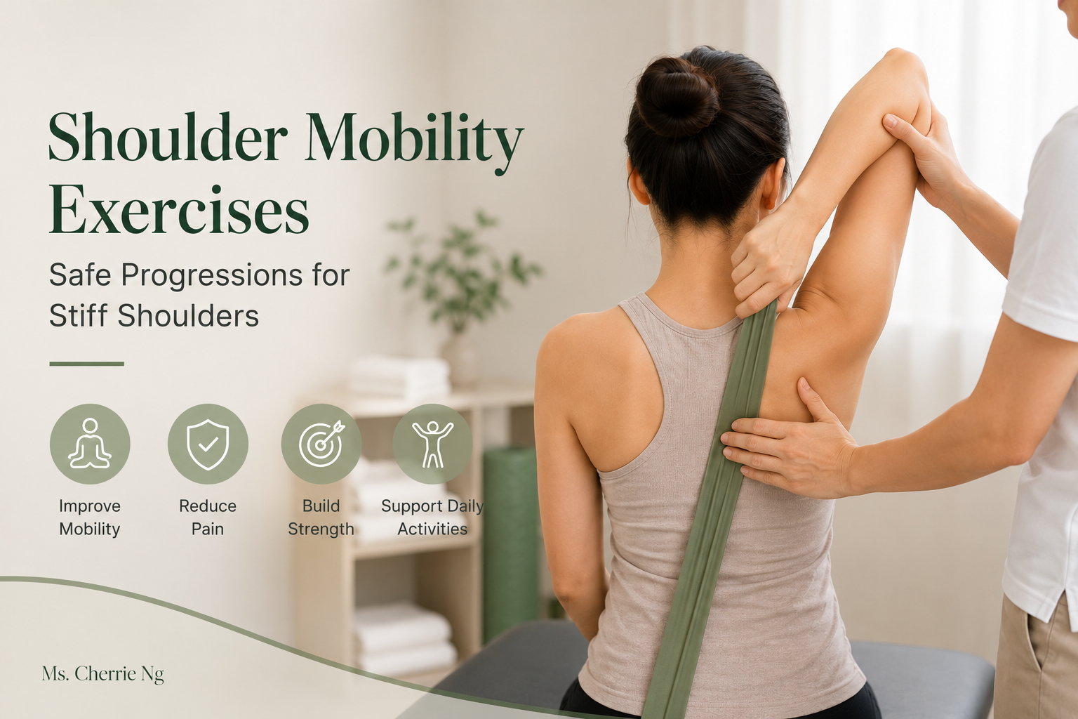 Shoulder mobility exercise assessment for stiff shoulders